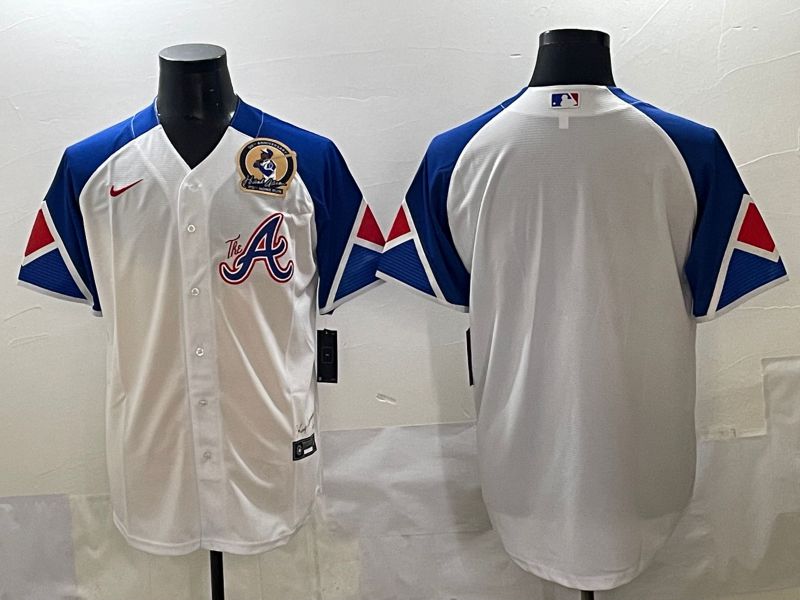 Men 2025 Atlanta Braves Blank White blue City Edition Nike MLB Jersey style 2->atlanta braves->MLB Jersey